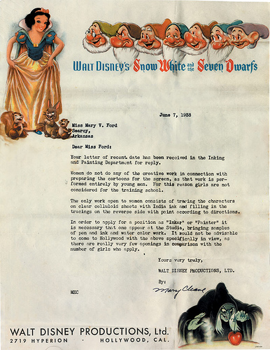 Rejection Letter from Disney
